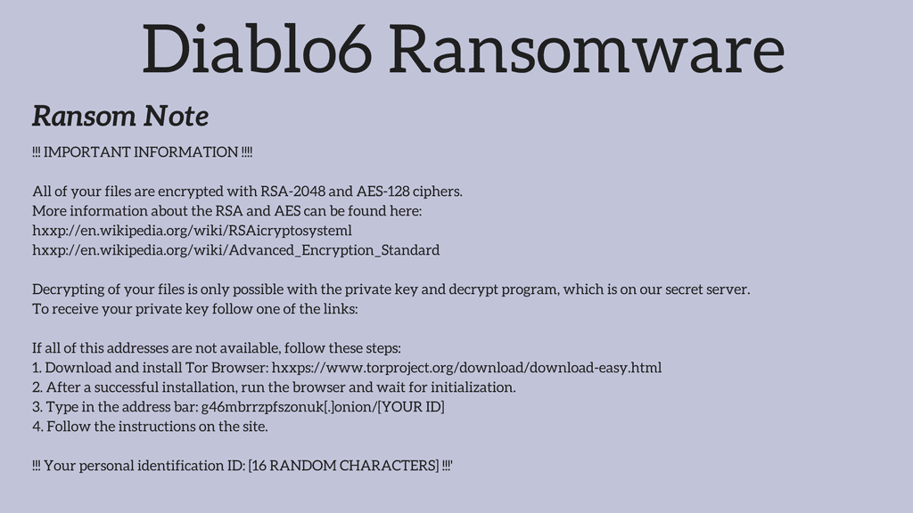 Diablo6 Ransomware